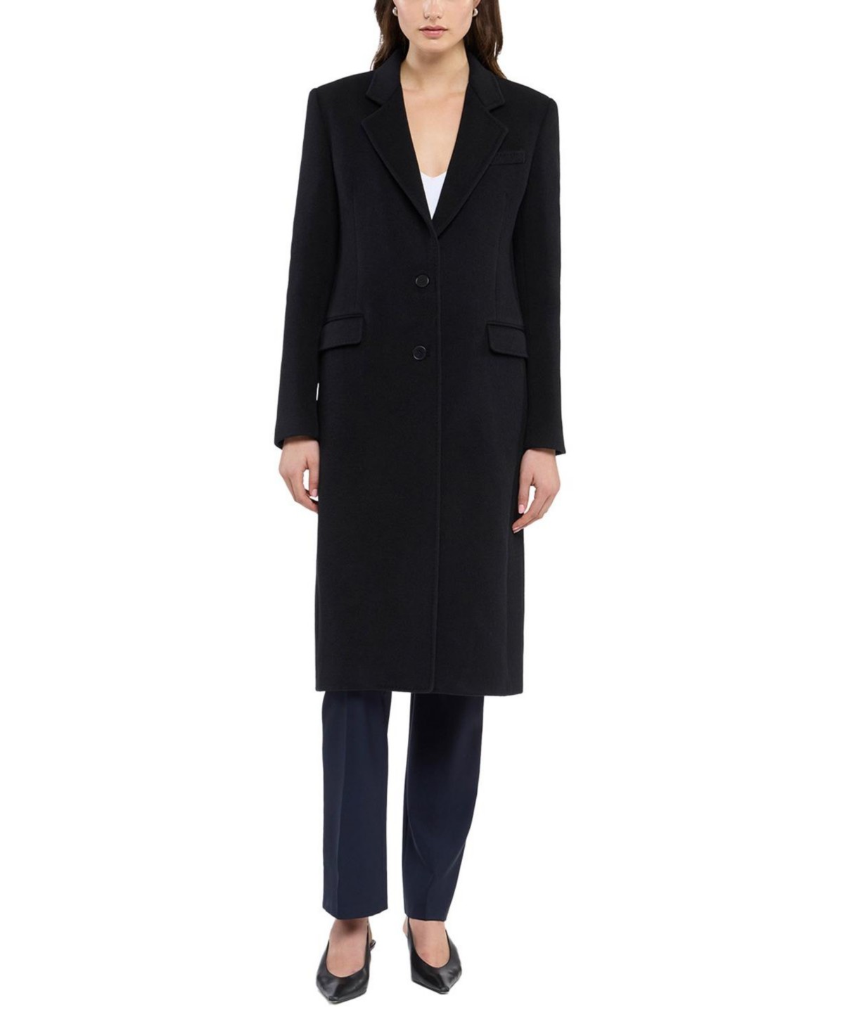 Another Tomorrow Tailored Coat in Black
