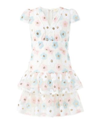  Girls' Gabrielle Frill Sequin Mini Dress - Little Kid, Big Kid