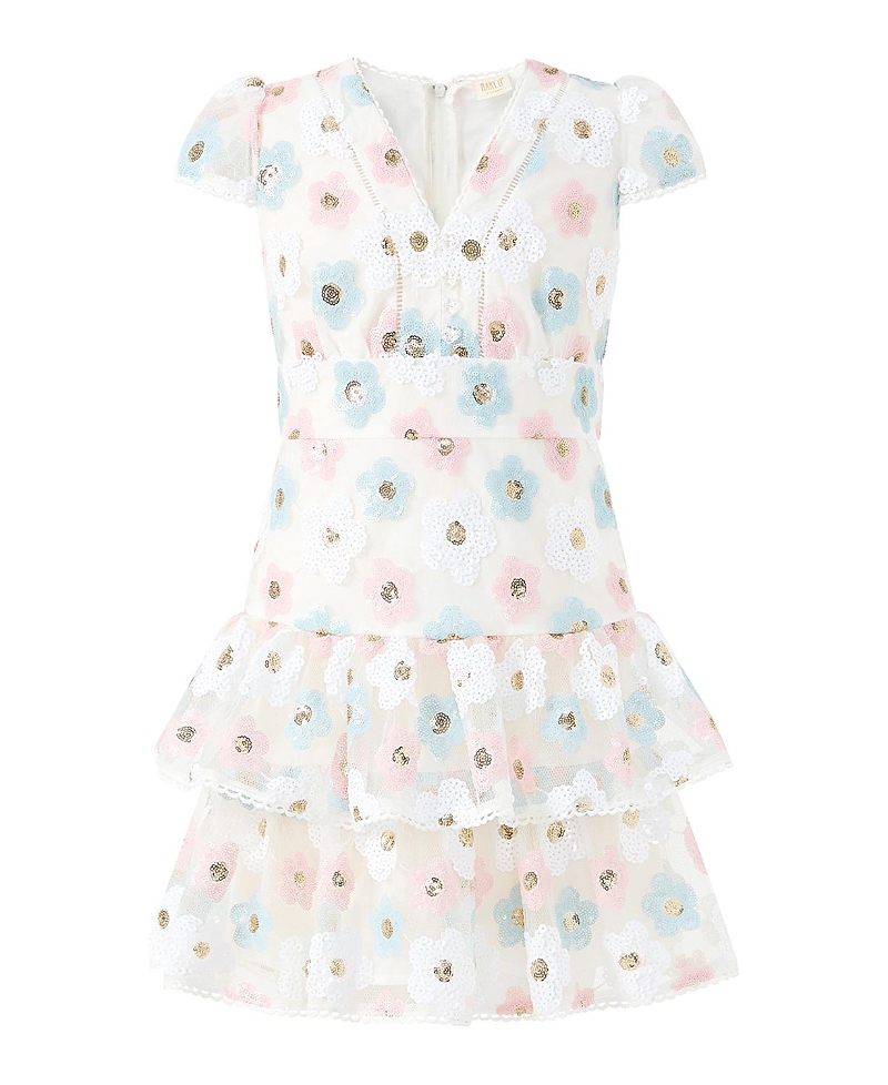 Marlo Kids Girls' Gabrielle Frill Sequin Mini Dress - Little Kid, Big Kid