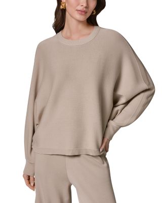 Milano Stitch Rib Trimmed Dolman Sleeve Sweater