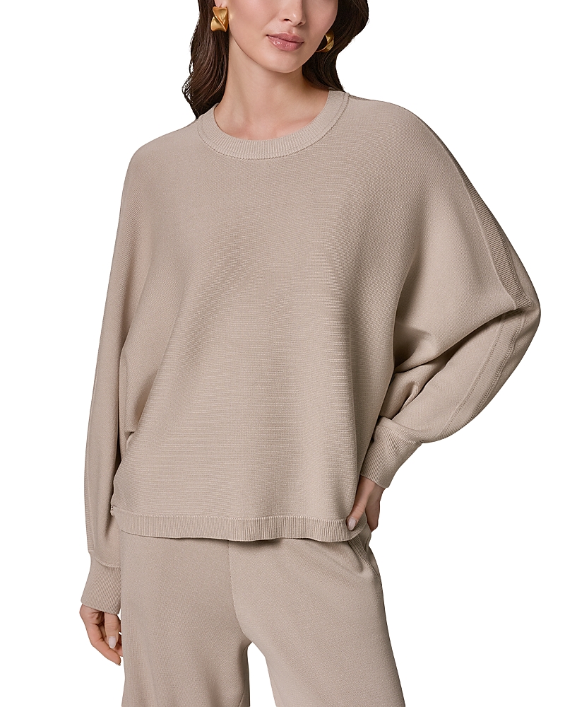 Donna Karan Milano Stitch Rib Trimmed Dolman Sleeve Sweater