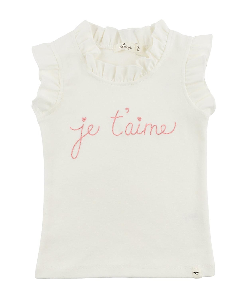 oh baby! Girls' Je T'aime Rebekah Top - Baby, Little Kid