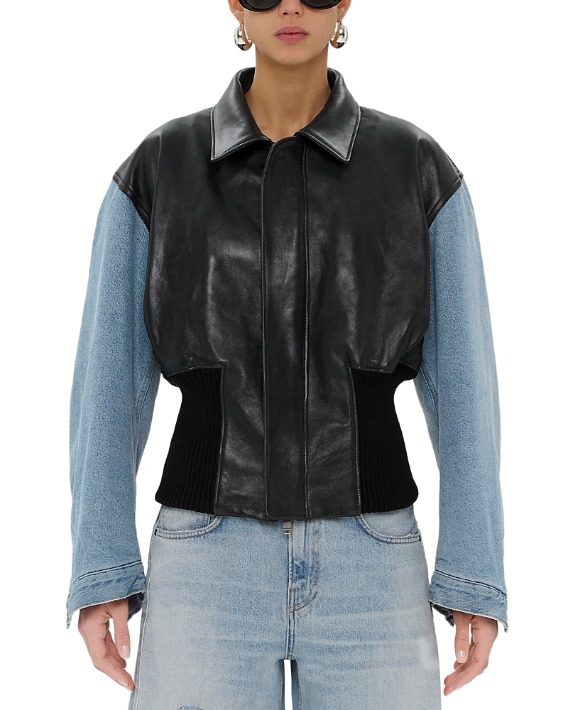 Haikure Vivienne Mixed Media Jacket In Black