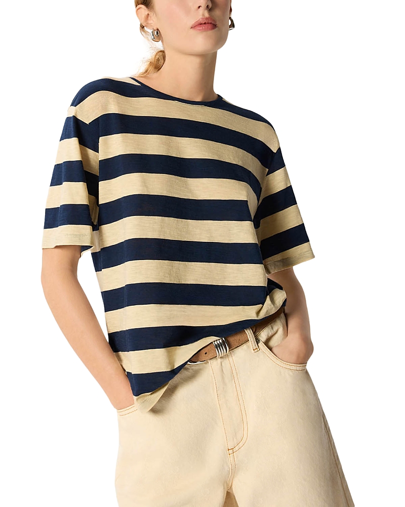 Whistles Wide Striped Cotton Tee
