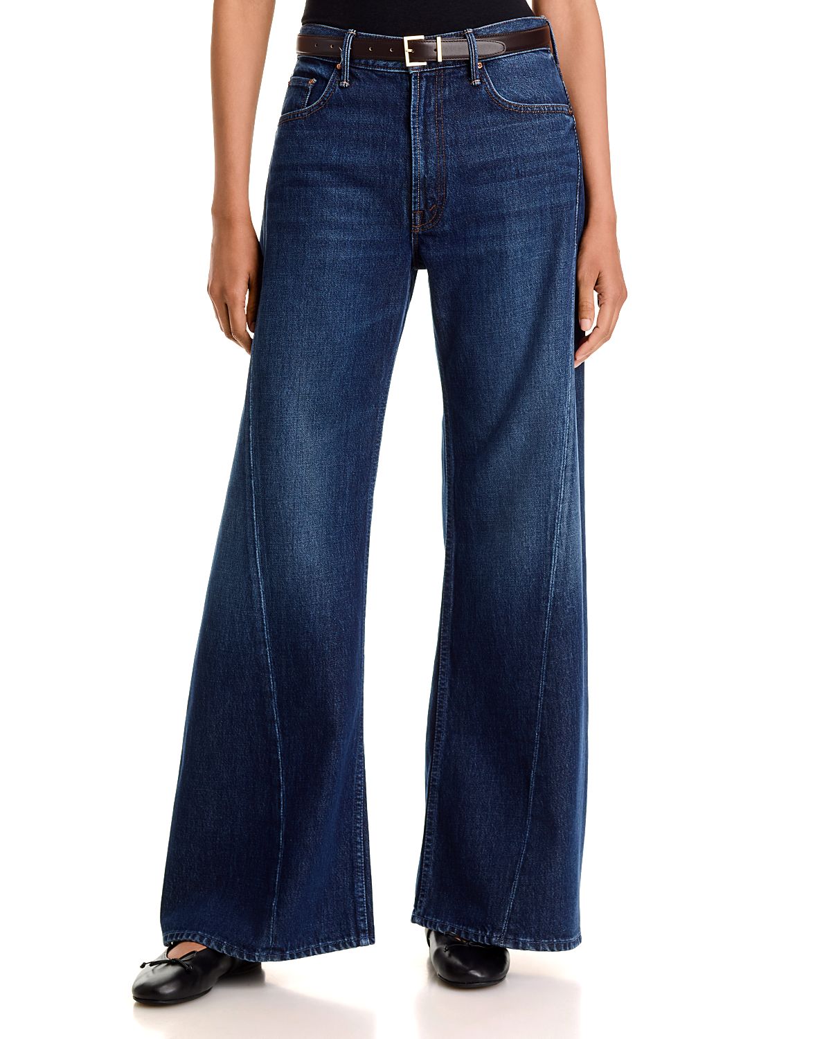 Mother The Lemon Twist High Rise Wide Leg Jeans