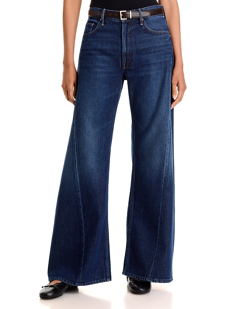 Mother The Lemon Twist High Rise Wide Leg Jeans in Fresh Squeezed