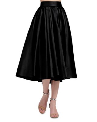 Tea Length Pleated Soft Taffeta Skirt
