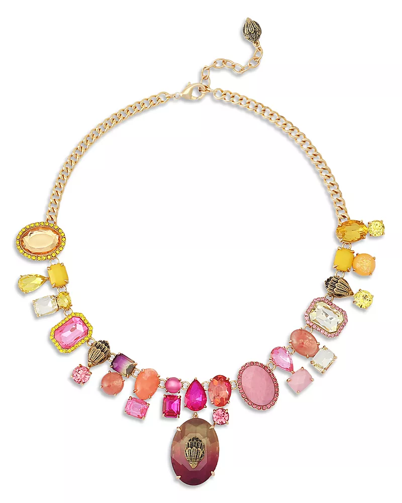 Kurt Geiger London Signature Eagle Gemstone Statement Collar Necklace, 16