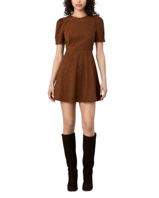 Sonja Faux Suede Flare Mini Dress - thumbnail 2