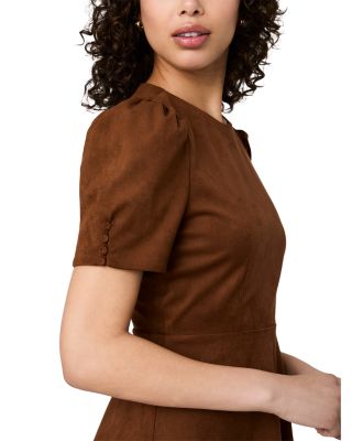Sonja Faux Suede Flare Mini Dress - thumbnail 3