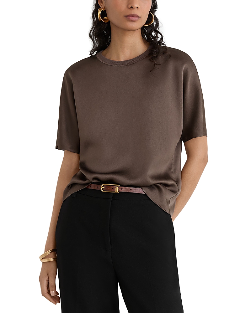 Reiss Lena Silk Short Sleeve Top