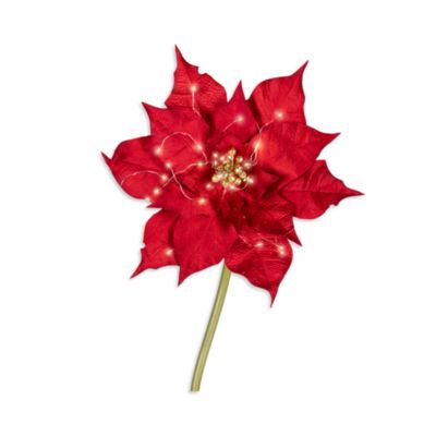 Velvet Poinsettia LED Flower