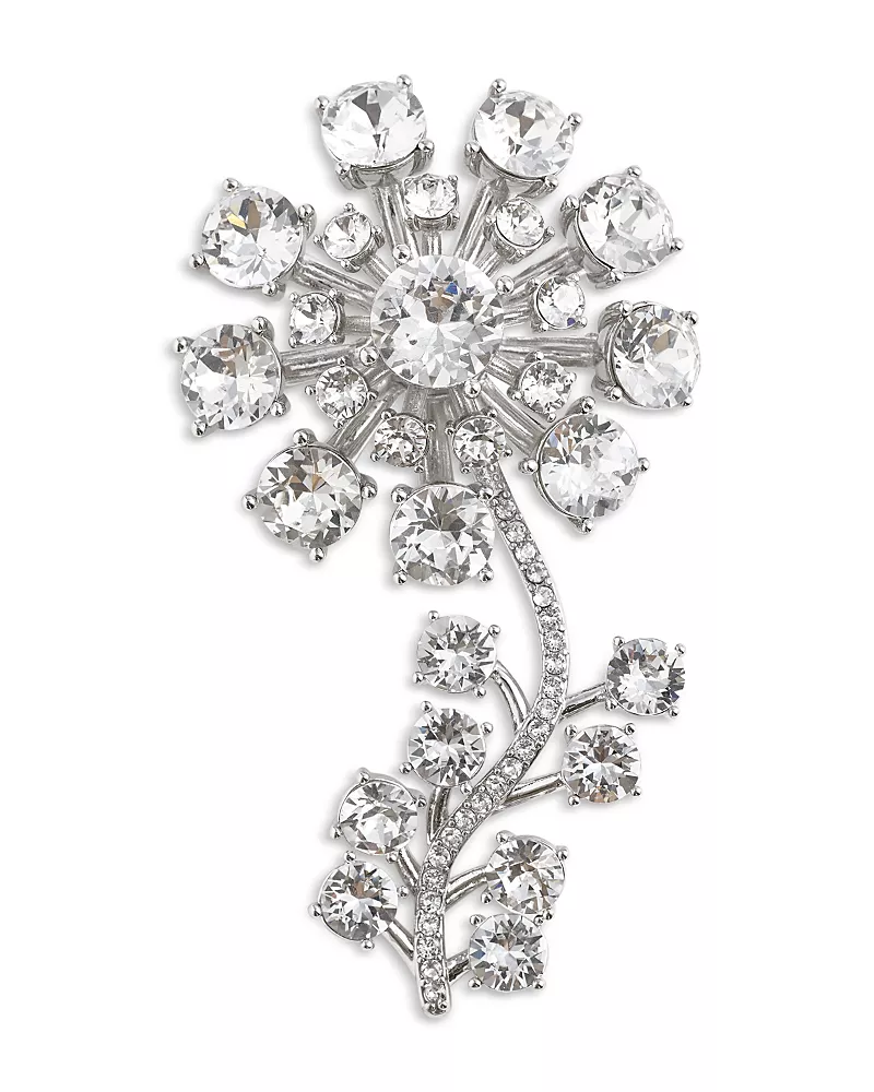 Self-Portrait Crystal Flower Pin
