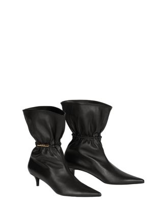 Balmain Women's Sphynx Smooth Leather Ankle Boots