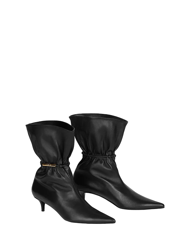 Balmain Women's Sphynx Smooth Leather Ankle Boots