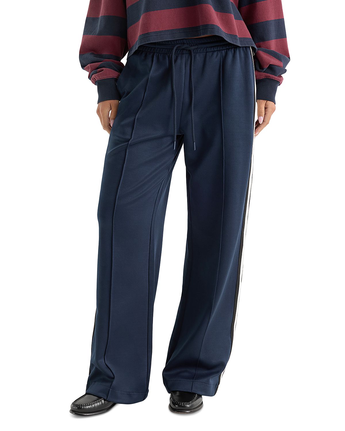 Good American The Track Pant Mid Rise Pull On Jeans