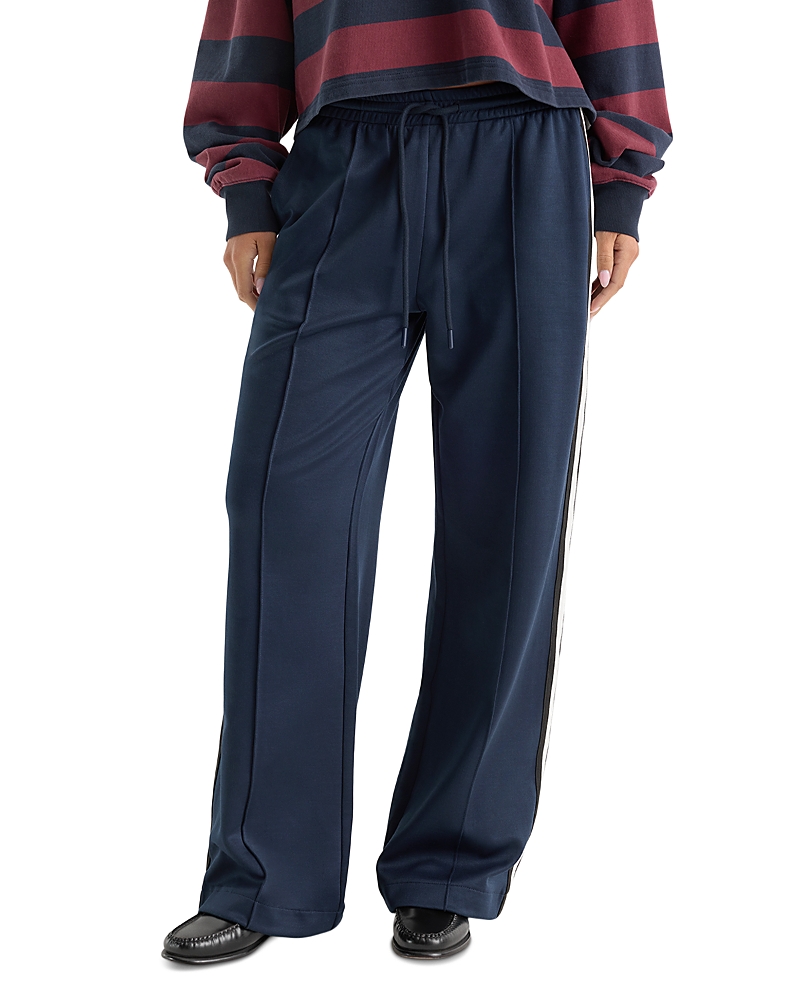 Good American The Track Pant Mid Rise Pull On Jeans in New Navy