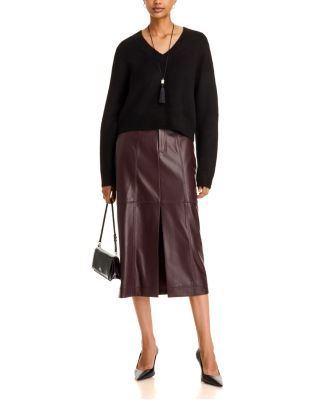 Madeline Faux Leather Midi Skirt - thumbnail 2