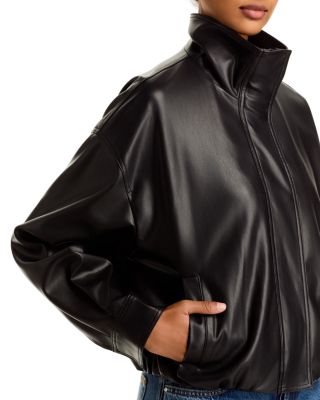 Dessa Faux Leather Funnel Collar Jacket - thumbnail 10