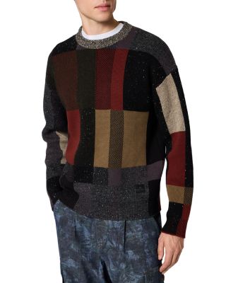 Knit Melange Color Block Sweater
