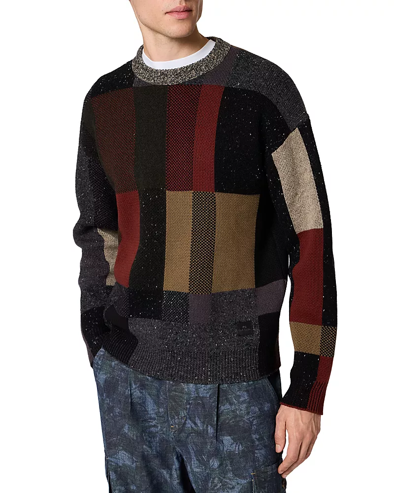 Ps Paul Smith Knit Melange Color Block Sweater