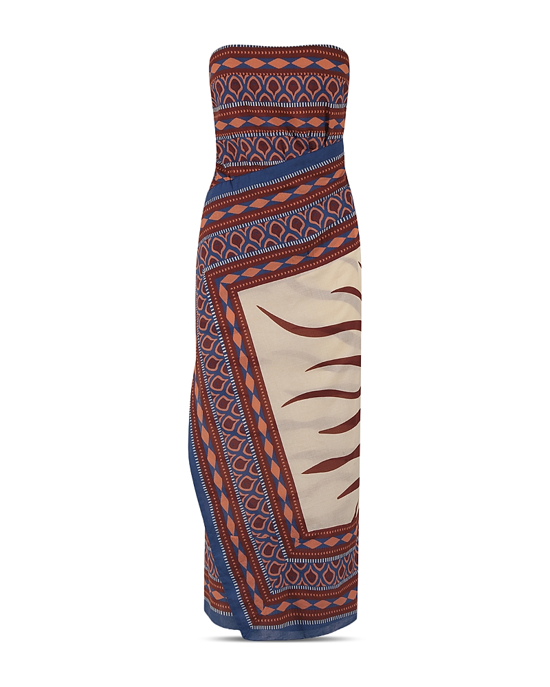 Johanna Ortiz Paraiso Cotton Strapless Ankle Cover Up Dress