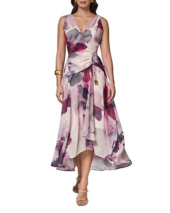 wrap cocktail dresses LEKWK Midi for Women Short Sleeve Dress V-Neck Dress Front Knot Ruched Detail Elegant Classy Party Evening Outfits Skirt faced satin with trim detailing Black long wrap dress, bridesmaid