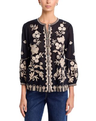 Soretta Scallop Sleeve Cotton Blouse