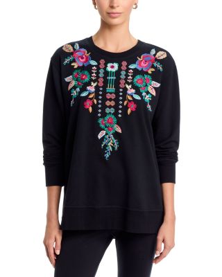 High Low Crewneck Cotton Sweatshirt