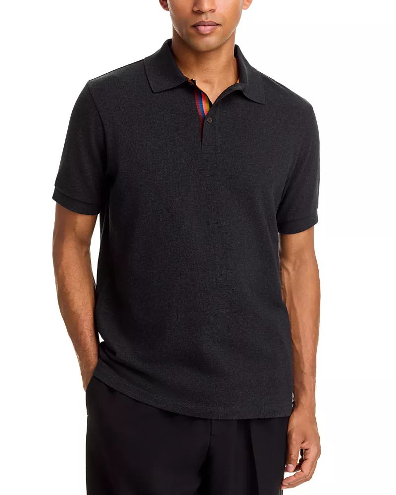 Paul Smith Stripe Placket Cotton Polo Shirt