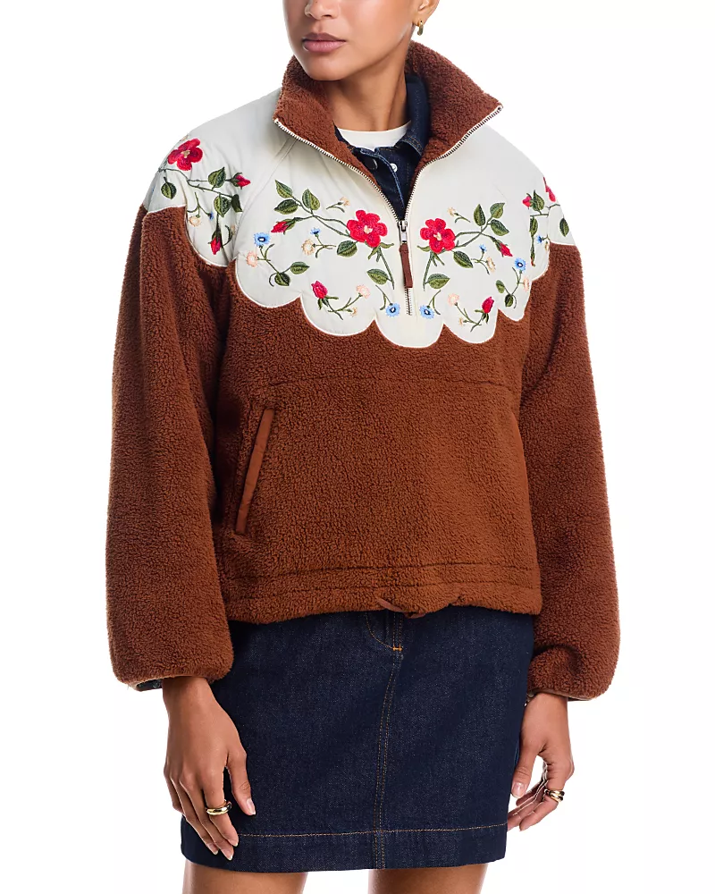The Great. The Plush Wildflower Pullover Top