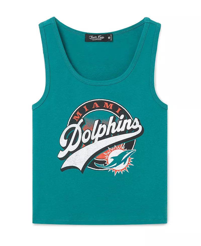 Junk Food Clothing Women's Miami Dolphins Cropped Tank