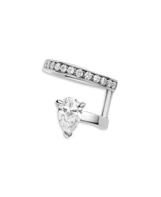 Repossi 18K Gold Serti sur Vide Diamond Pear & Round Right Side Ear Cuff