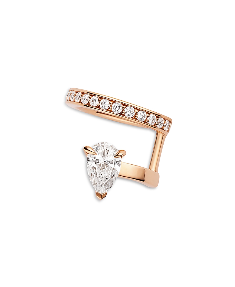 Repossi 18K Gold Serti sur Vide Diamond Pear & Round Right Side Ear Cuff