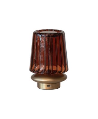  Pleated Reclaimed Glass LED Touch Sensor Table Lamp