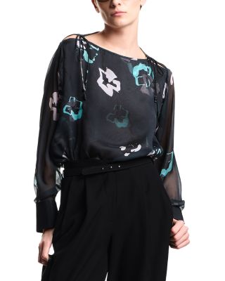 Emporio Armani Printed Silk Chiffon Shirt