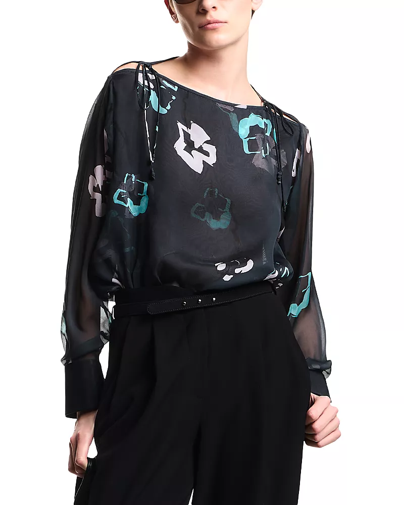 Emporio Armani Printed Silk Chiffon Shirt