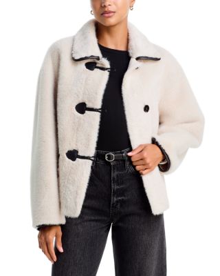 Faux Shearling Spread Collar Jacket - Exclusive - thumbnail 3