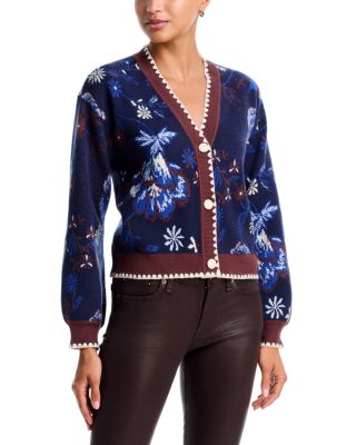 Jacquard Embroidered Border Cardigan - Exclusive