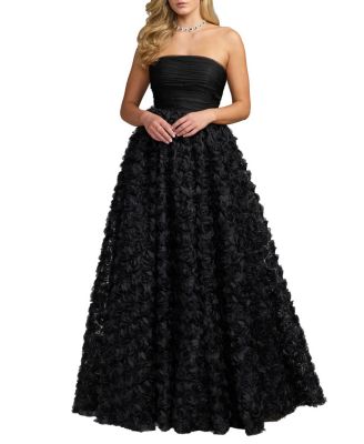  Strapless 3D Rosette Ball Gown