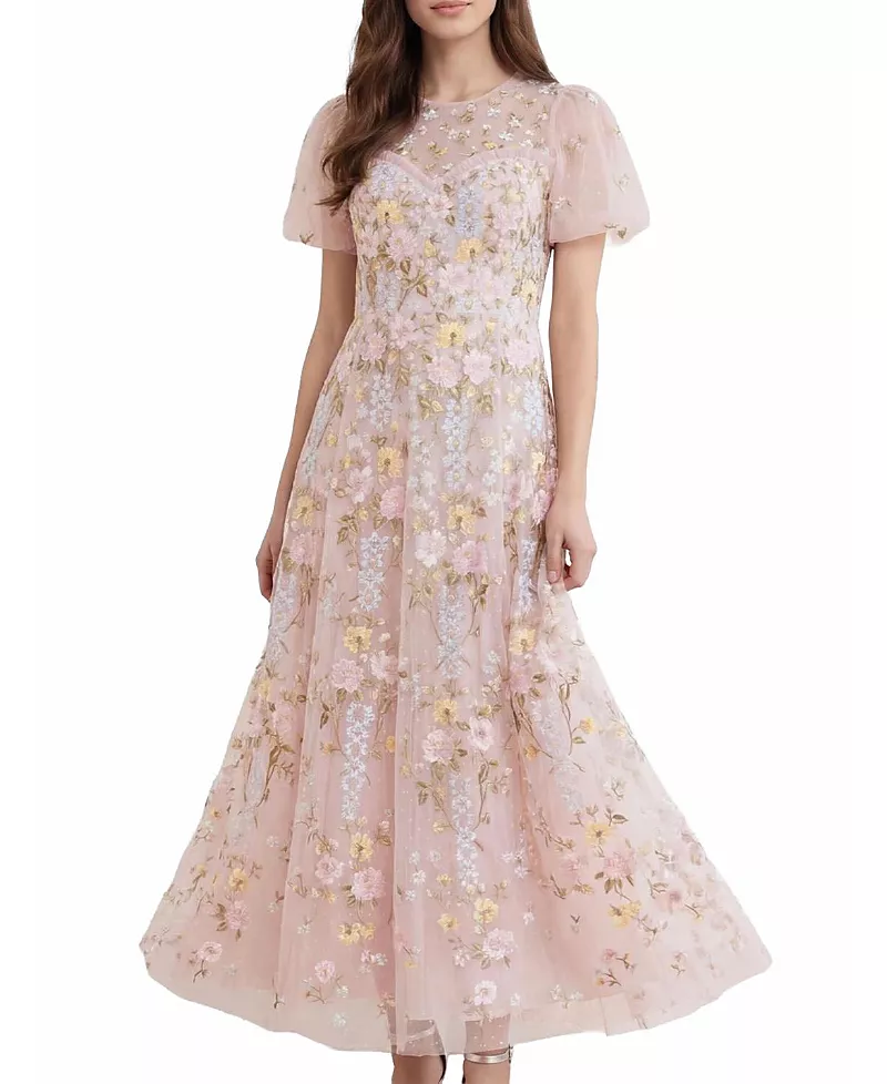 Needle & Thread Garden Rose Short Sleeve Maxi Gown