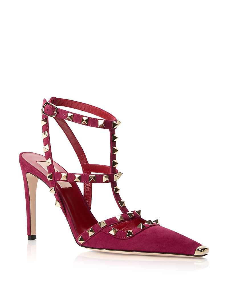 Valentino Garavani Women's Studded Leather Ankle Strap Pumps