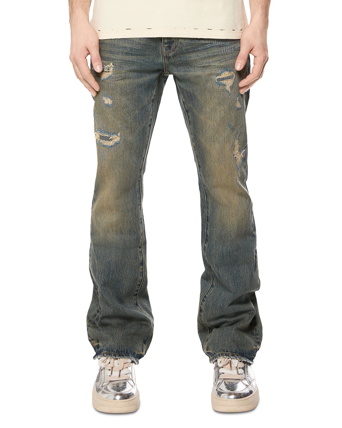 Purple Brand Quilted Destroy Bootcut Fit 34' Jeans