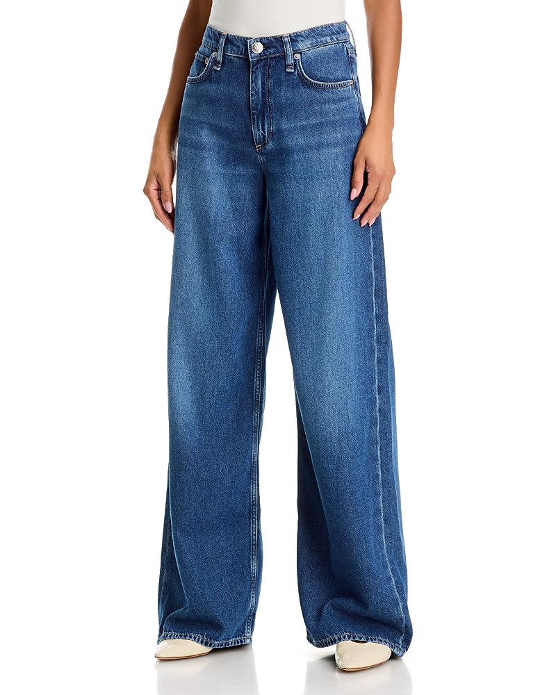 rag & bone Featherweight Sofie High Rise Full Length Wide Leg Jeans in Emerson