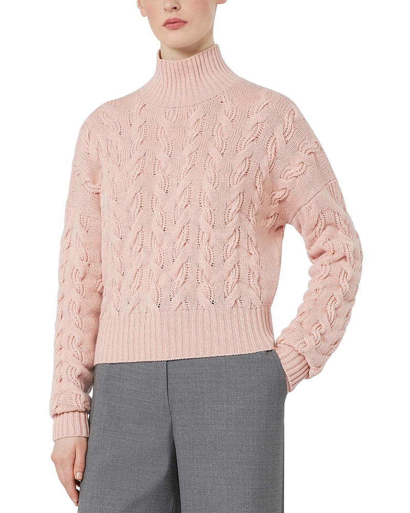Max Mara Studio Mstcosmo Wool and Cashmere High Neck Sweater