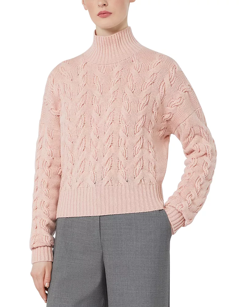 Max Mara Studio Mstcosmo Wool and Cashmere High Neck Sweater