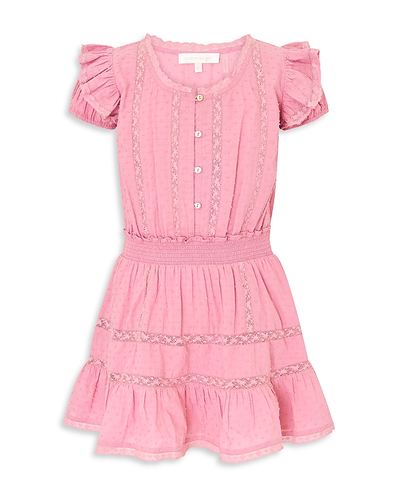 LoveShackFancy Girls' Jeriana Lace Trim Dress - Little Kid