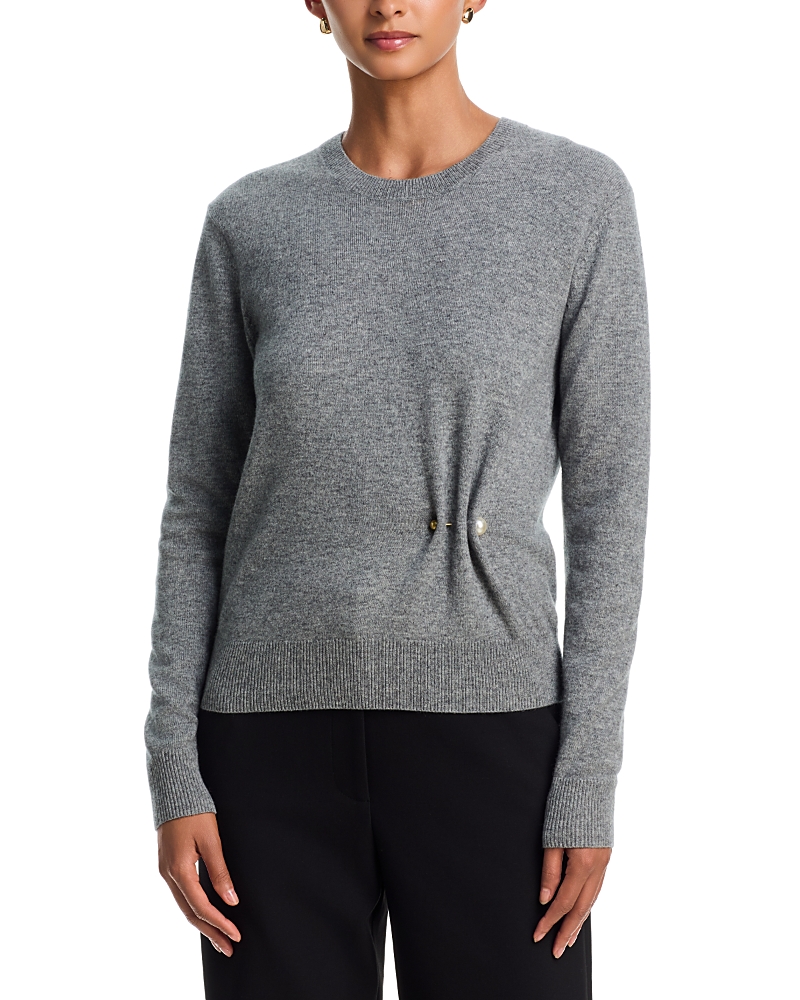 Veronica Beard Frankie Wool & Cashmere Sweater with Faux Pearl Pin