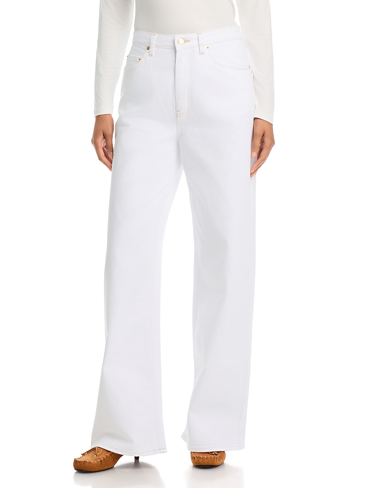 Fabiana Filippi Cotton Stretch Wide Leg Jeans in White