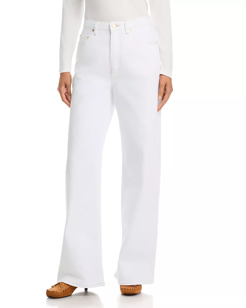 Fabiana Filippi Cotton Stretch Wide Leg Jeans in White